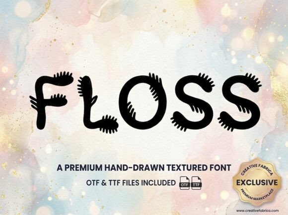 Floss: A Decorative Display Font That Makes Handmade Products Shine