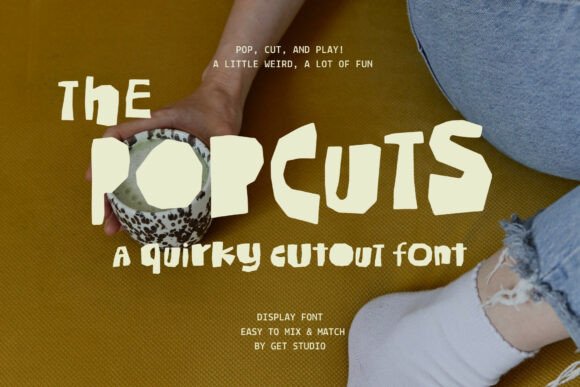 The Popcuts: A Playful Display Font for Handcrafted Branding